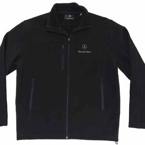 Mercedes-Benz black softshell jacket mens size XL full zip embroidered logo